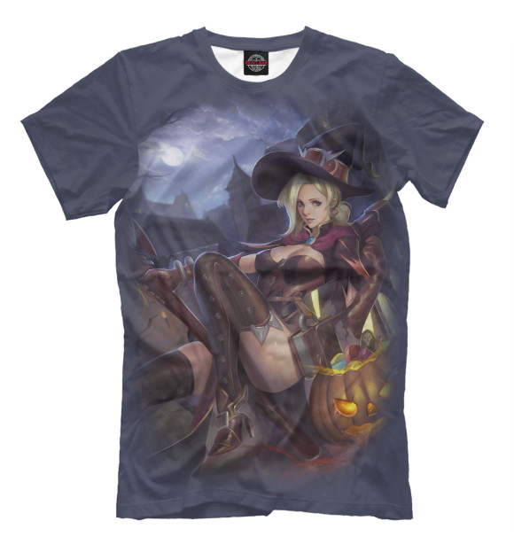 Мужская футболка с изображением Mercy (Halloween) цвета Серый