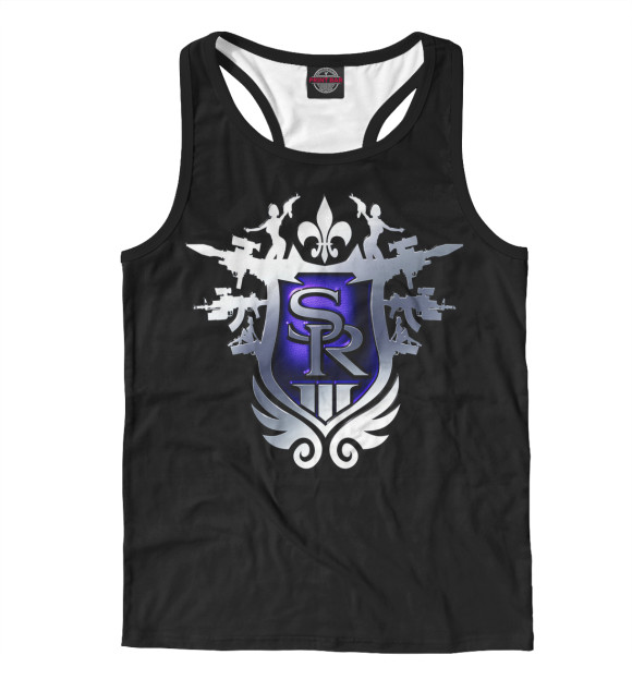 Мужская майка-борцовка с изображением Значок цвета Белый