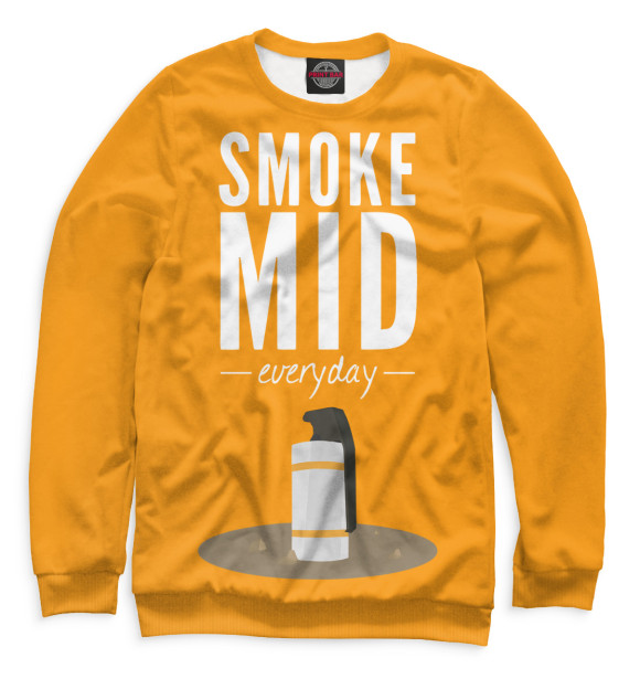 Свитшот для девочек с изображением Smoke Mid Everyday цвета Белый