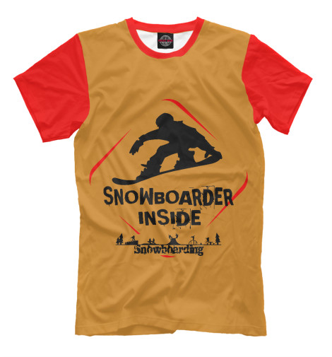 

Футболки Print Bar, Молочно-белый, Snowboarder Inside