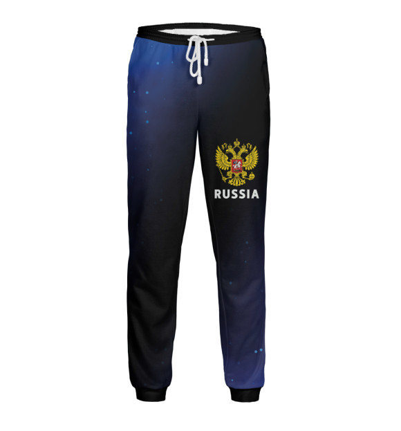 Мужские спортивные штаны с изображением Russia / Россия цвета Белый