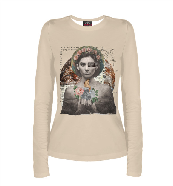 Женский лонгслив с изображением Gothic Virgin Дадаизм цвета Белый