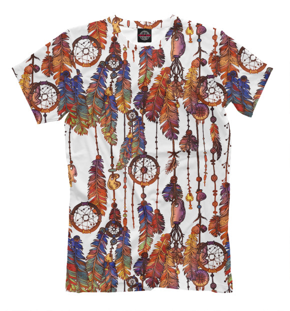 Мужская футболка с изображением Бохо цвета Молочно-белый