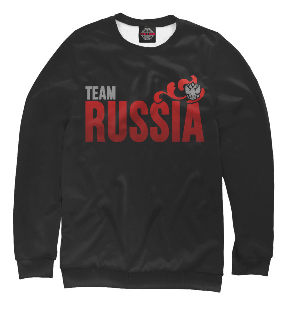 Свитшот для девочек с изображением Team Russia цвета Белый