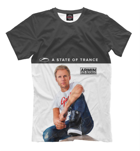 Мужская футболка с изображением Armin van Buuren цвета Молочно-белый