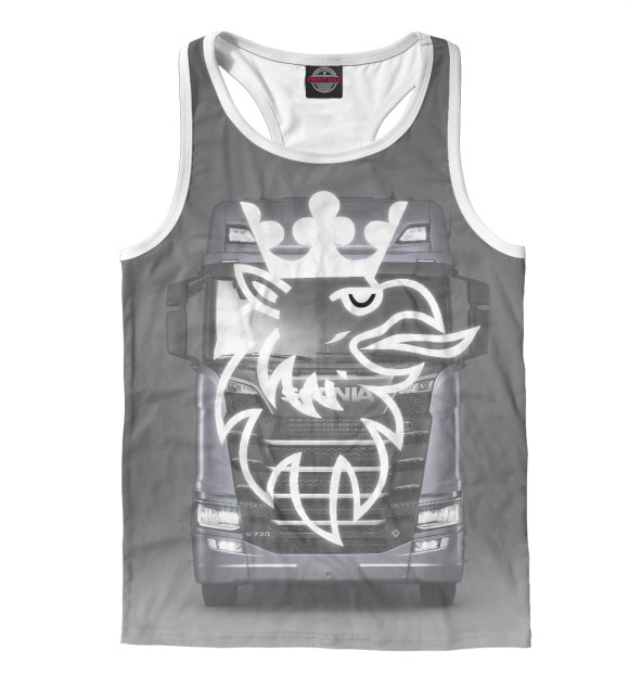 Мужская майка-борцовка с изображением Scania цвета Белый