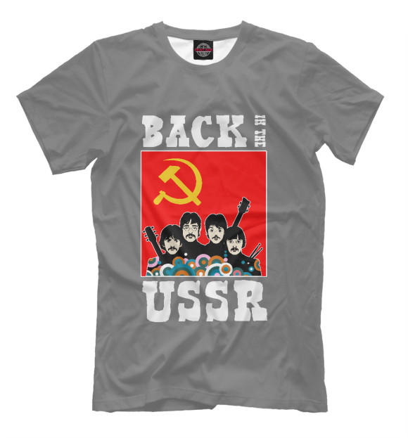 Мужская футболка с изображением Back In The USSR цвета Серый