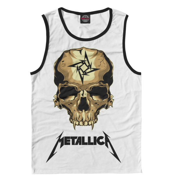 Мужская майка с изображением Metallica Skull цвета Белый