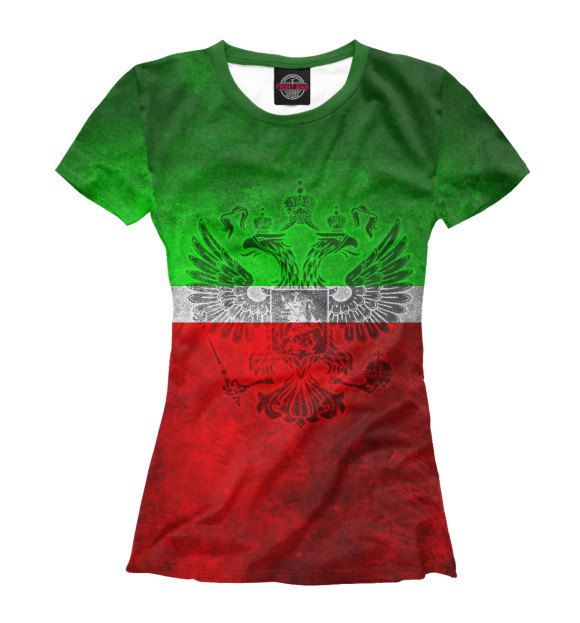 Женская футболка с изображением Чеченская Республика цвета Белый