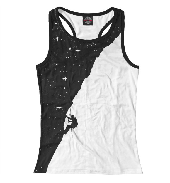 Женская майка-борцовка с изображением Ночной скалолаз цвета Белый