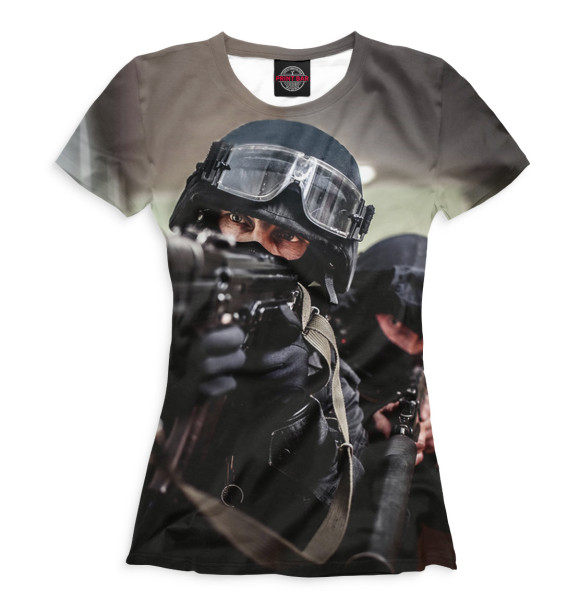 Женская футболка с изображением Спецназ цвета Белый