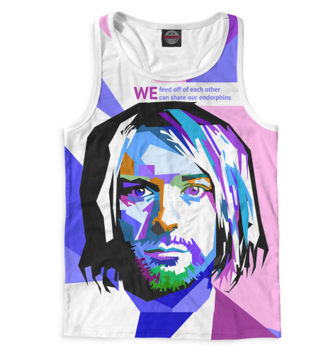 

Майки борцовки Print Bar, Белый, Курт Кобейн