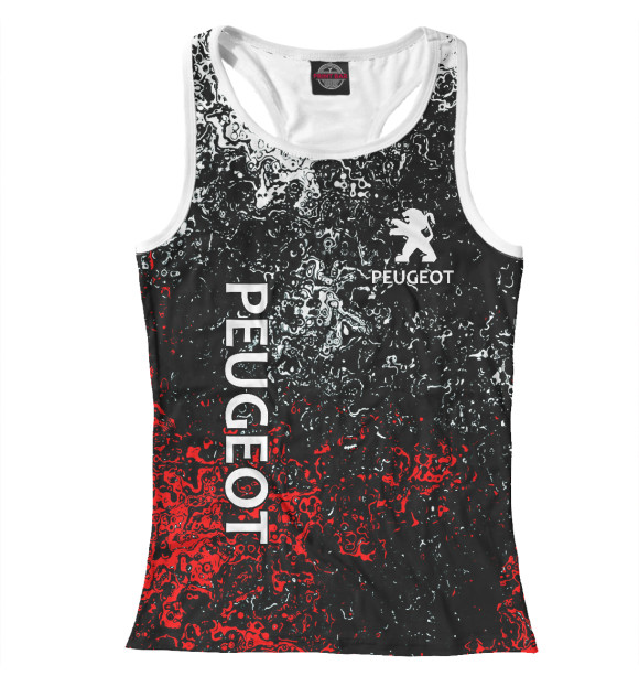 Женская майка-борцовка с изображением PEUGEOT цвета Белый