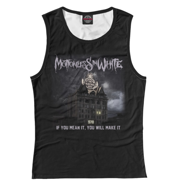 Майка для девочки с изображением Motionless In White цвета Белый