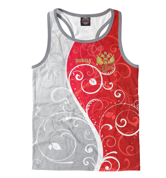 Мужская майка-борцовка с изображением Узоры с гербом цвета Белый