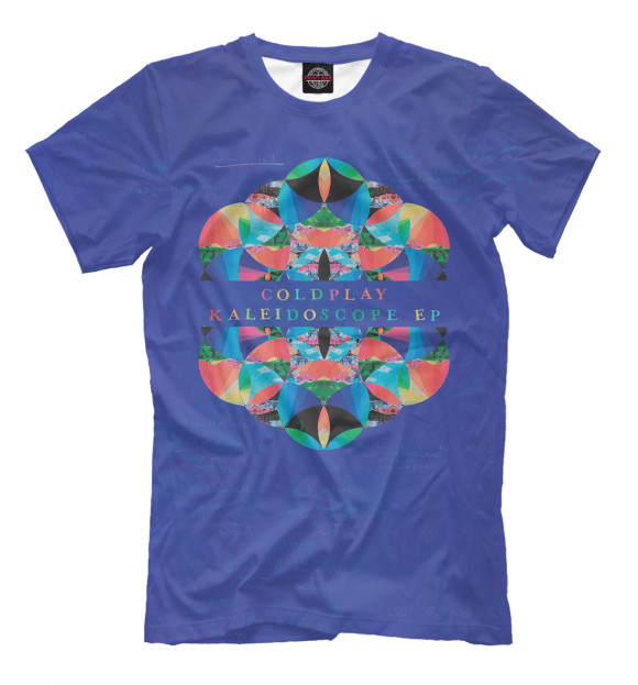 Мужская футболка с изображением Coldplay - Kaleidoscope цвета Грязно-голубой