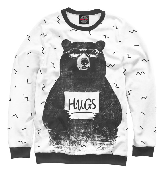Свитшот для девочек с изображением Bear Hugs цвета Белый