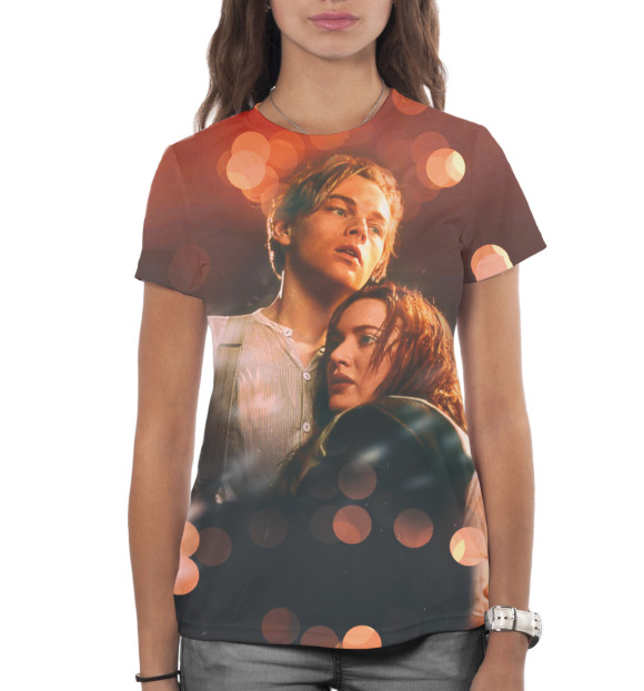 Женская футболка с изображением Титаник цвета Белый