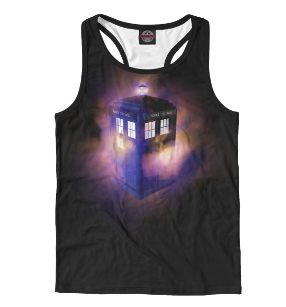 Мужская майка-борцовка с изображением Тардис цвета Белый