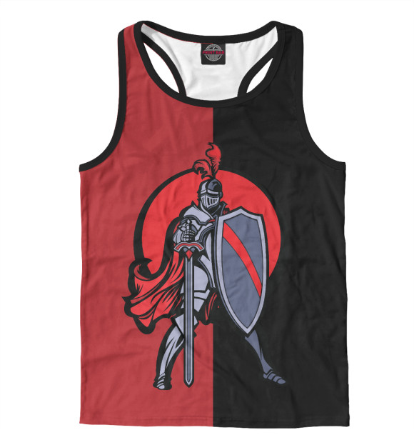 Мужская майка-борцовка с изображением Рыцарь цвета Белый