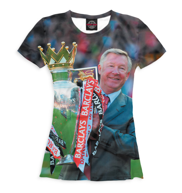 Женская футболка с изображением Алекс Фергюсон цвета Белый