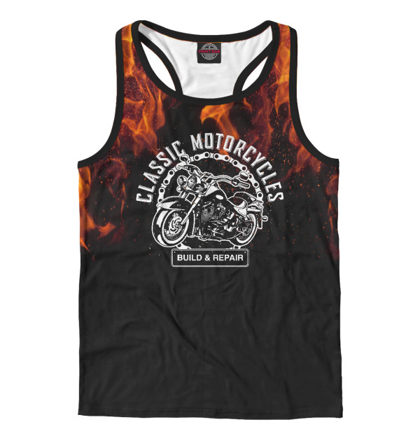 Мужская майка-борцовка с изображением Classic Motorcycles цвета Белый