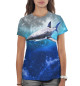 Женская футболка Акула в космосе