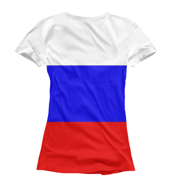Женская футболка с изображением Герб Российской Федерации цвета Белый