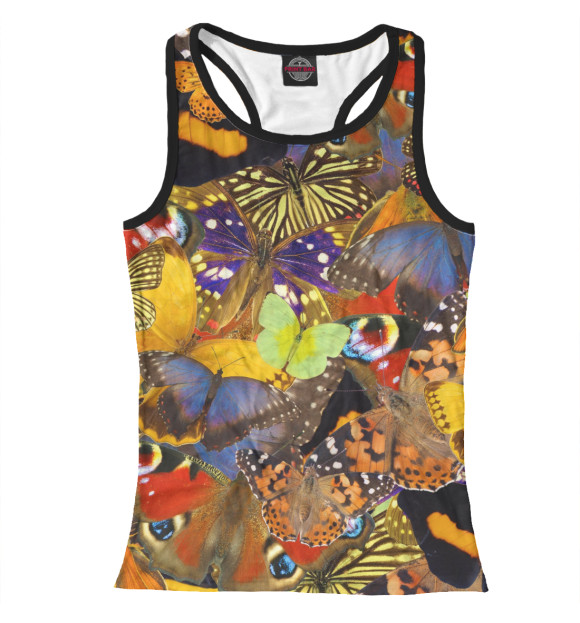 Женская майка-борцовка с изображением Бабочки цвета Белый