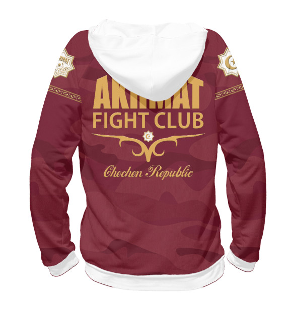 Женское худи с изображением Akhmat Fight Club цвета Белый