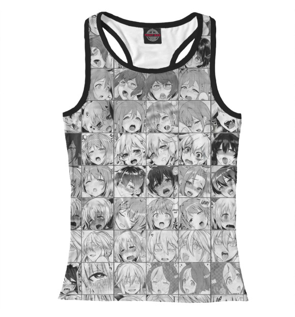 Женская майка-борцовка с изображением Ахегао цвета Белый