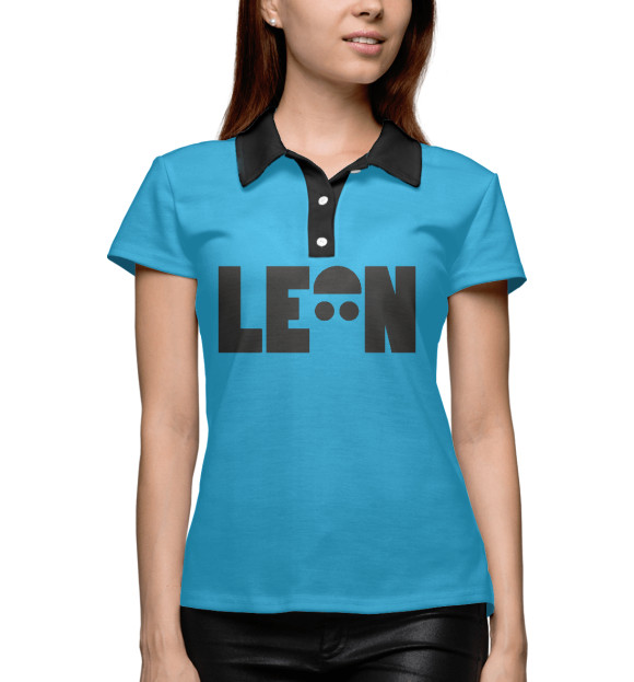 Женское поло с изображением LEON цвета Белый