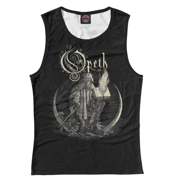 Женская майка с изображением Opeth цвета Белый
