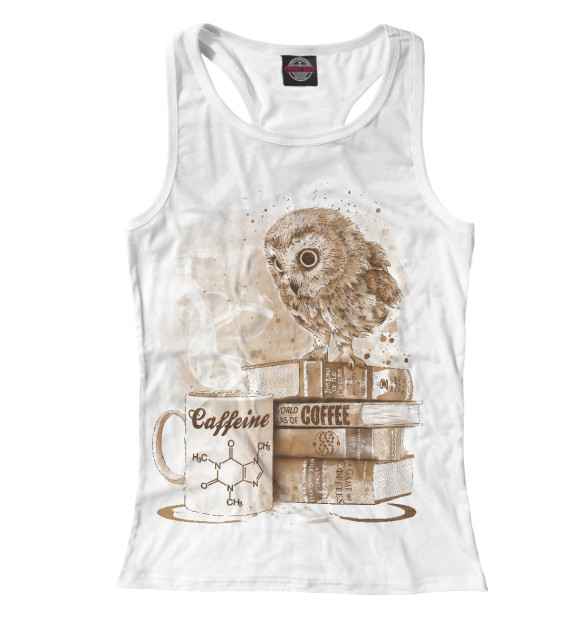 Женская майка-борцовка с изображением Owl цвета Белый