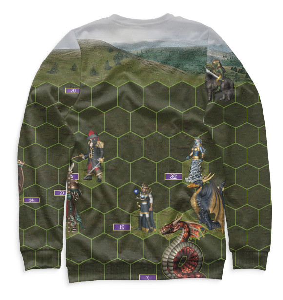 Мужской свитшот с изображением Герои Меча и Магии цвета Белый