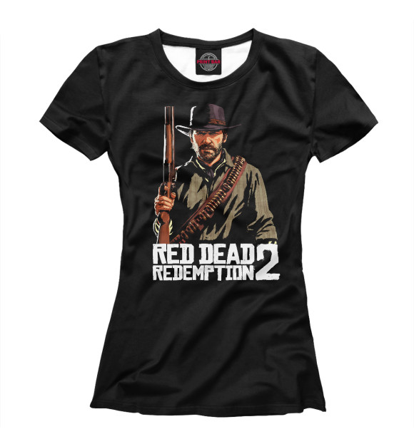 Женская футболка с изображением Red Dead Redemption 2 цвета Белый