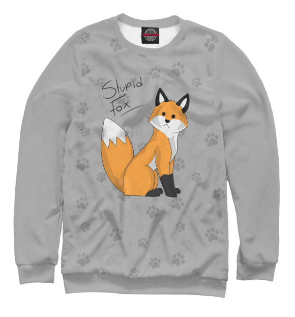 Мужской свитшот с изображением A Foxy Fox цвета Белый