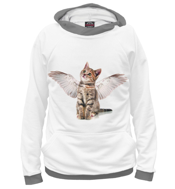 Мужское худи с изображением Ангелок цвета Белый