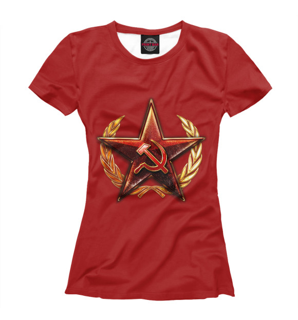 Женская футболка с изображением Красная звезда цвета Белый