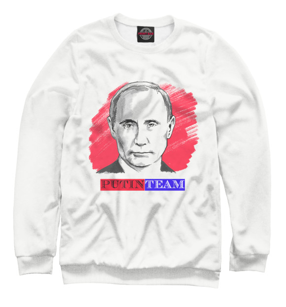 Женский свитшот с изображением Команда Путина цвета Белый