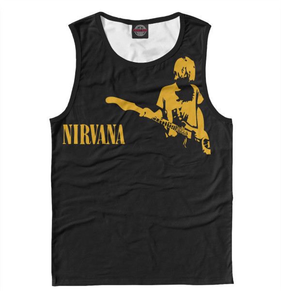 Мужская майка с притом Нирвана цвета Белый Мужская майка с изображением Нирвана цвета Белый