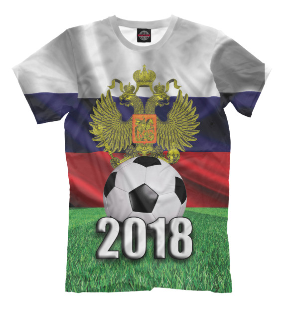 Футболка для мальчиков с изображением Футбол 2018 цвета Молочно-белый