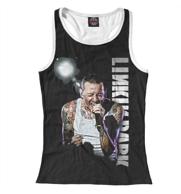 Женская майка-борцовка с изображением Linkin Park цвета Белый