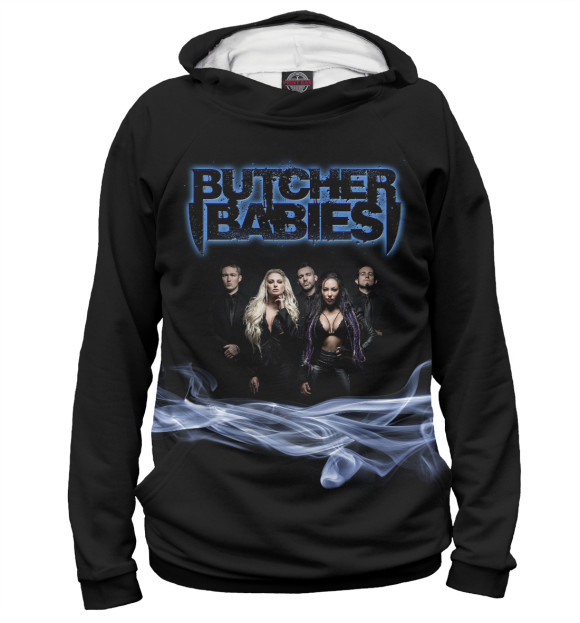 Мужское худи с изображением Butcher Babies цвета Белый