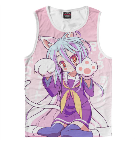 

Майки Print Bar, Белый, No Game No Life. Широ