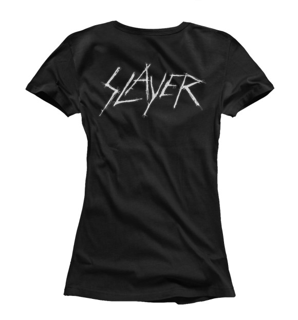 Женская футболка с изображением Slayer goat white цвета Белый