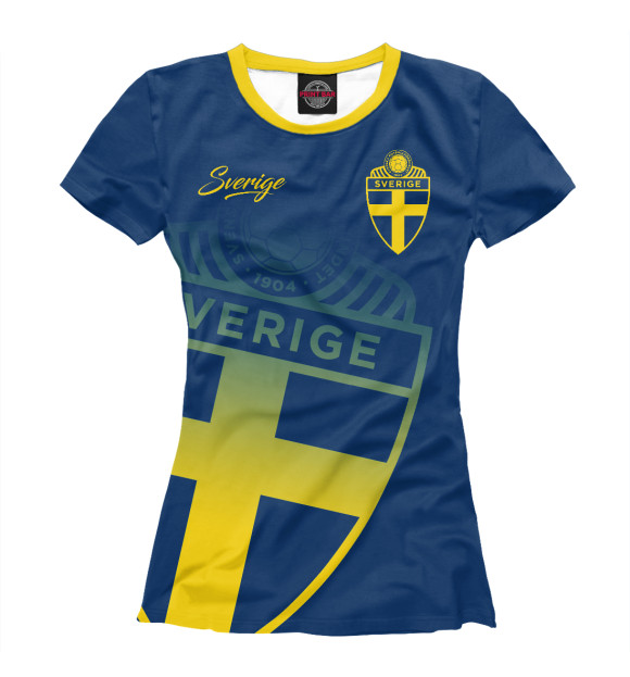 Женская футболка с изображением Швеция цвета Белый