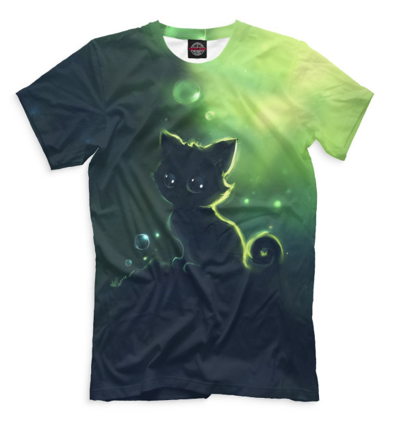 Мужская футболка с изображением Коты цвета Черный