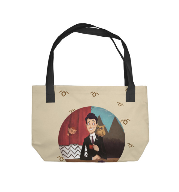 Пляжная сумка с изображением Твин Пикс цвета 