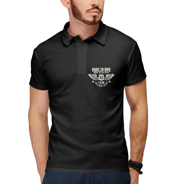 Мужское поло с изображением 45 цвета Белый